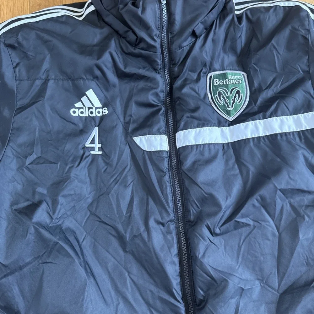 ADIDAS CLIMAPROOF Mens L Parka Stadium Jacket Coat. Patches‎ #4